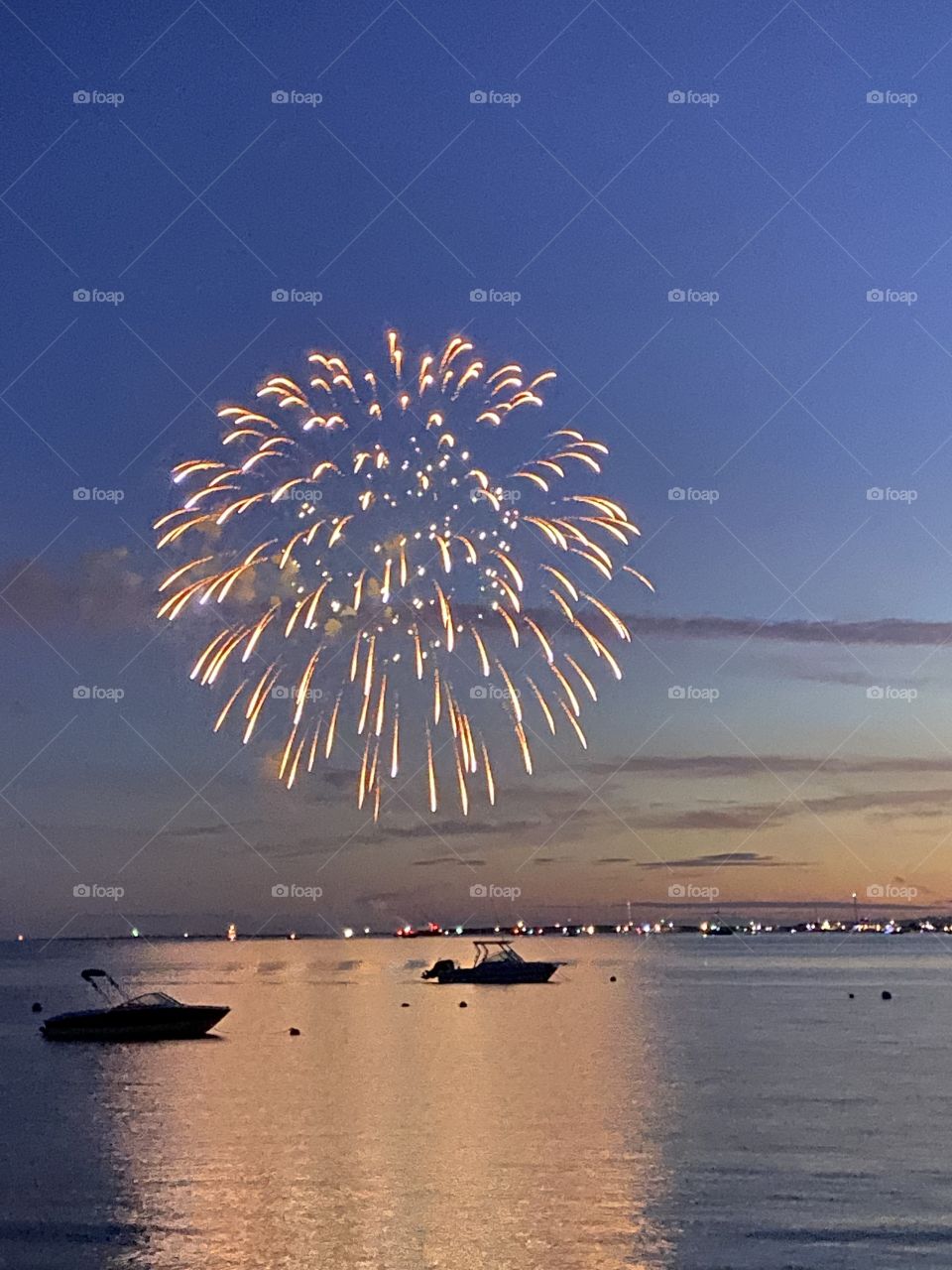 Fireworks over Lewis Bay, Yarmouth/Hyannis MA, July 4 2021 