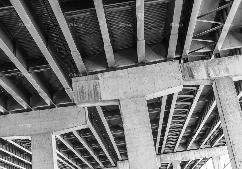 Low angle underneath bridge 