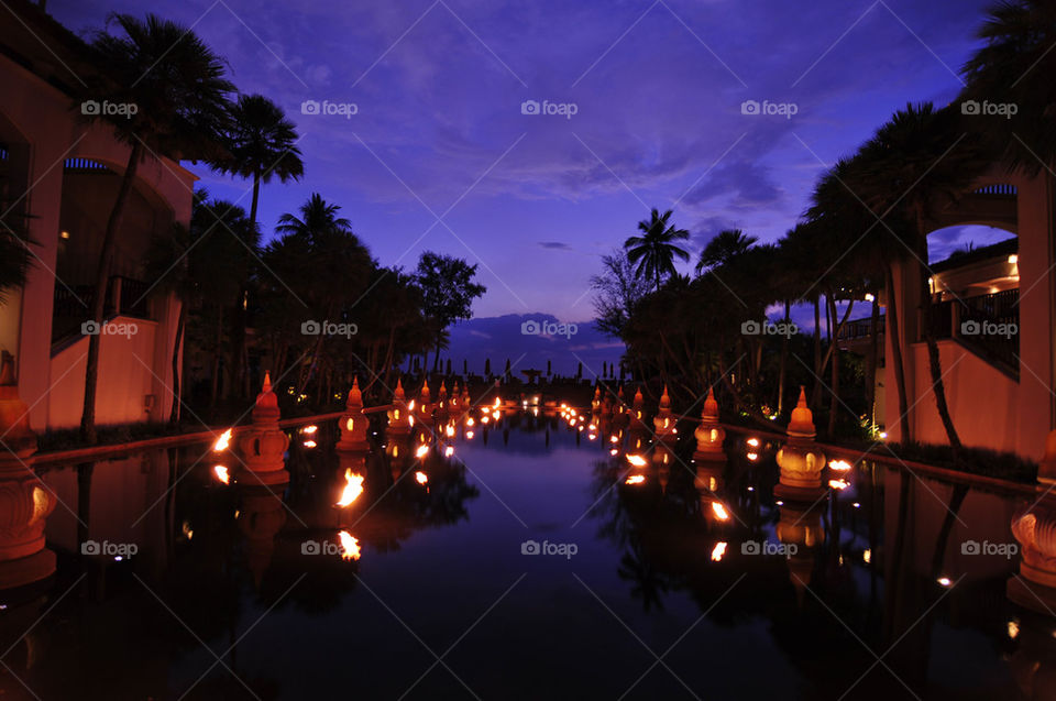 light fountain evening phuket by g5joseph