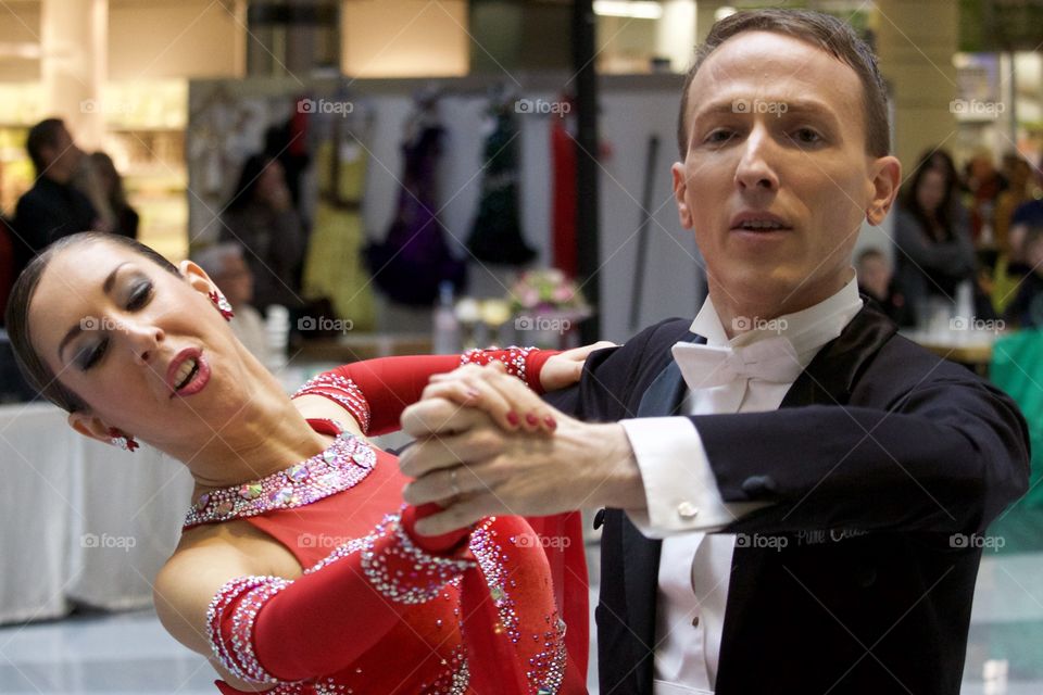 Couple Dancing  In A Dance Contest