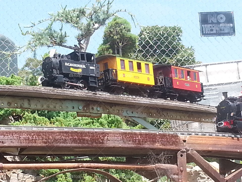 toy train set outdoors