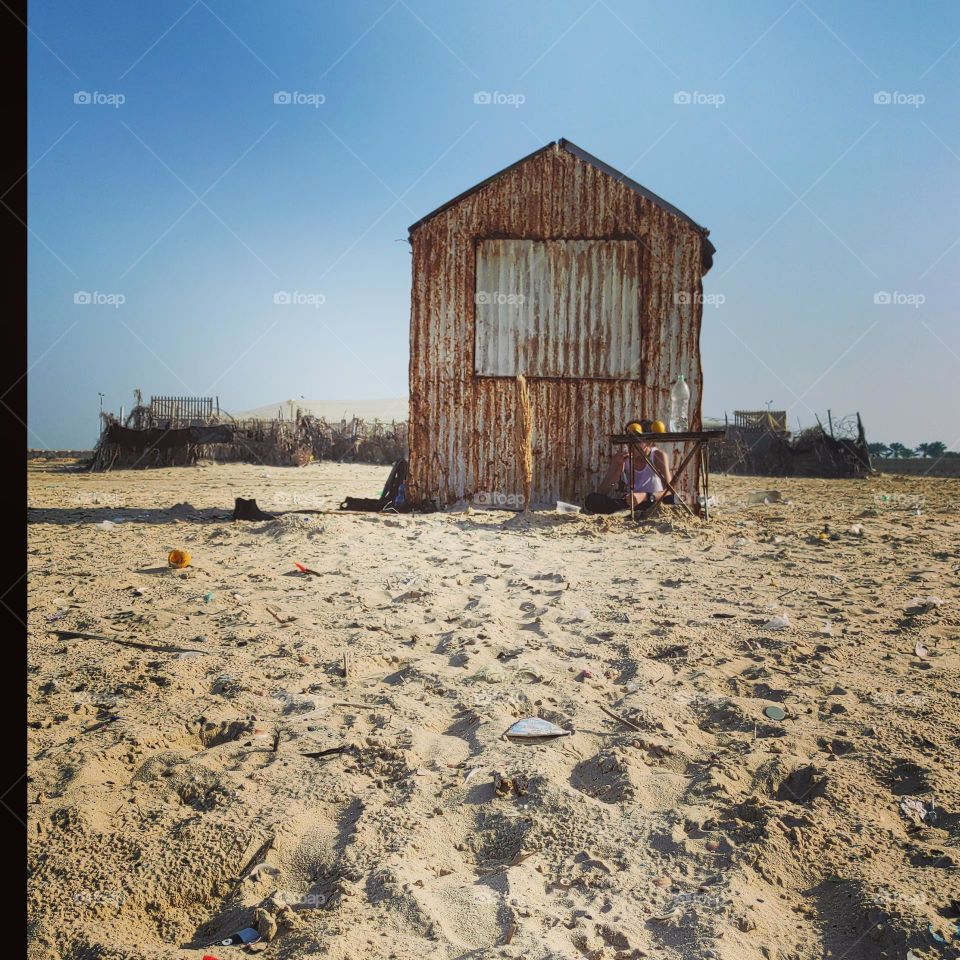 This picture is of an abandoned hut on the seashore. I think it has a special aesthetic touch