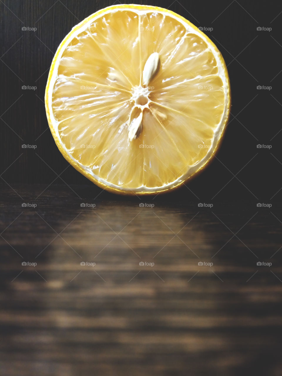 lemon on a dark background