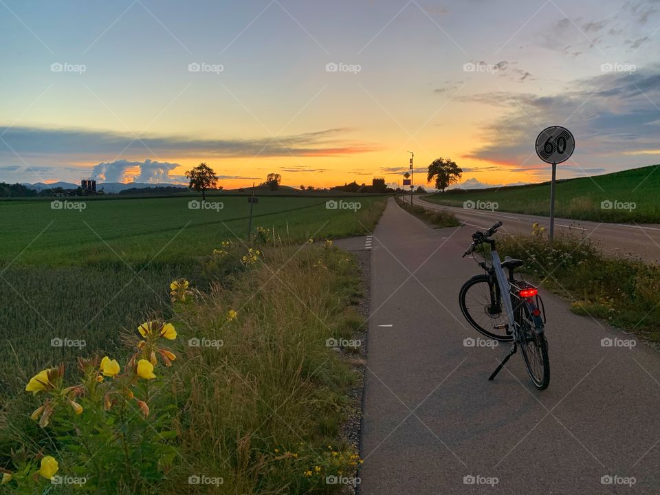 Cycle at sunset 