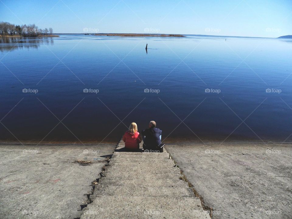 the Dnieper river in the city of Kyiv