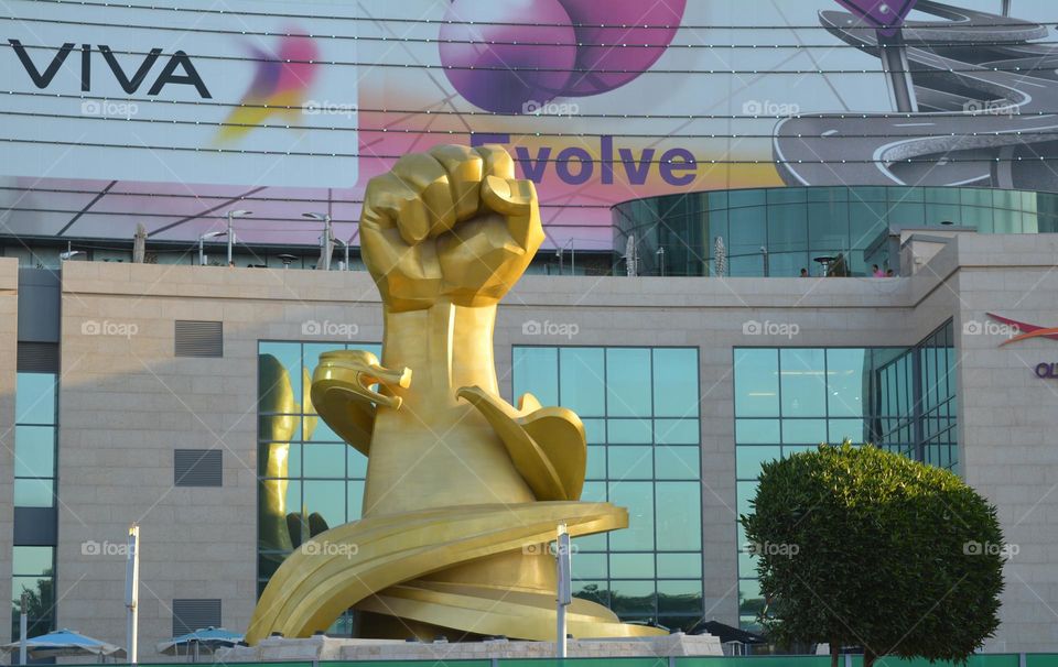 tallest golden hand viva head office  at Kuwait salmiya near beach location.