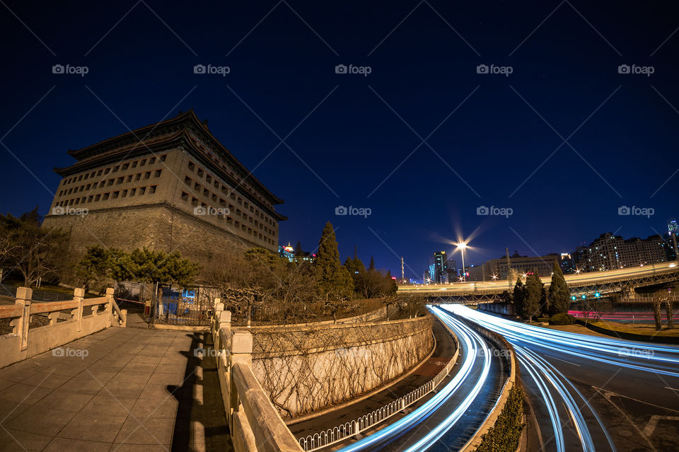 Ancient building light track