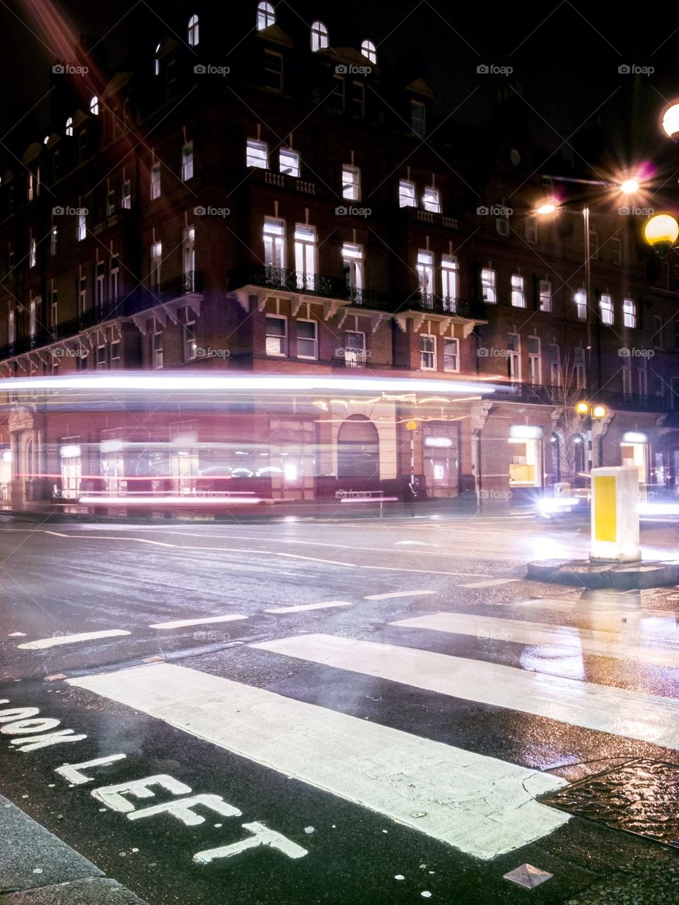 Junction in london at night
