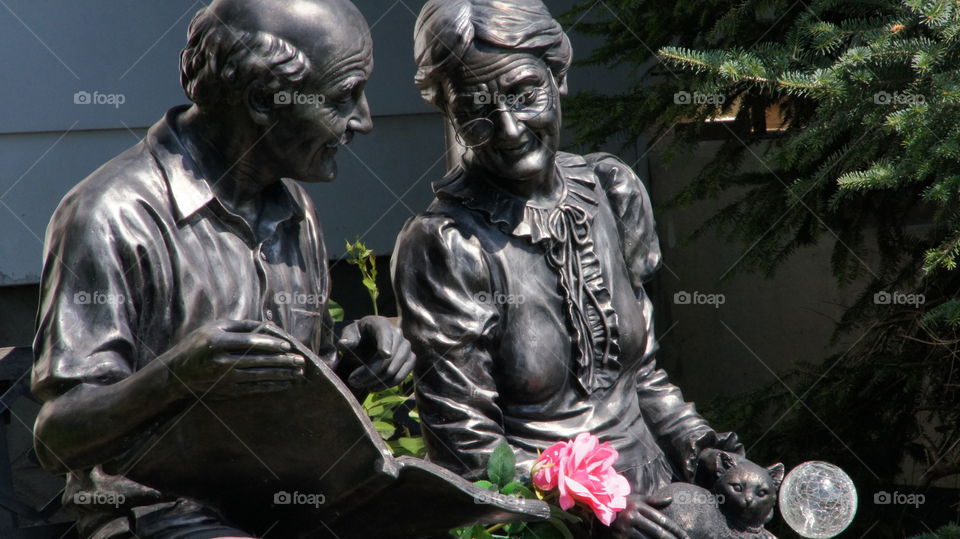 couple on bench old love