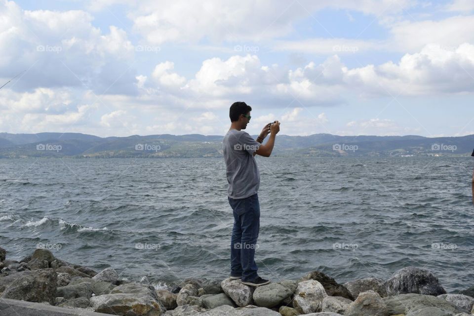 candid of Me taking a shot at the water in Sapanca Turkey