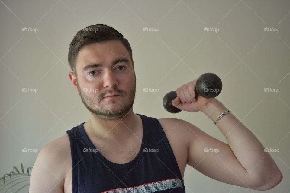 men training portrait close up indoor natural background