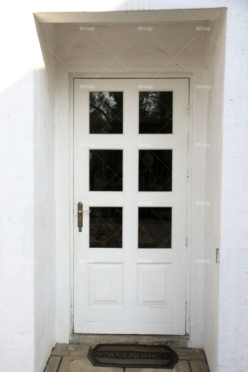 Rectangles are all around us, as seen in this beautiful white door at our holiday destination 