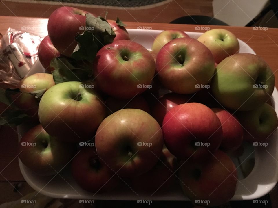Freshly picked apples