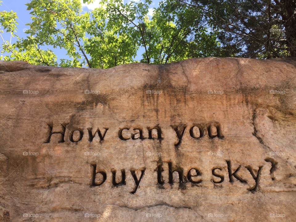 "How can you buy the sky?"