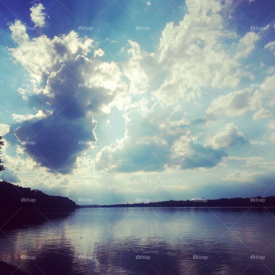 blue skies. At a picnic with friends...Had to capture this!