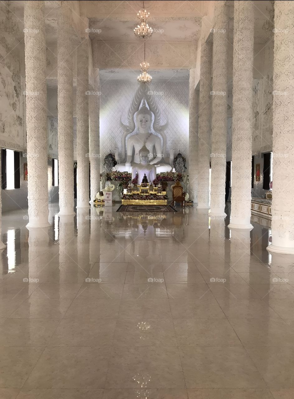 white budda in temple
