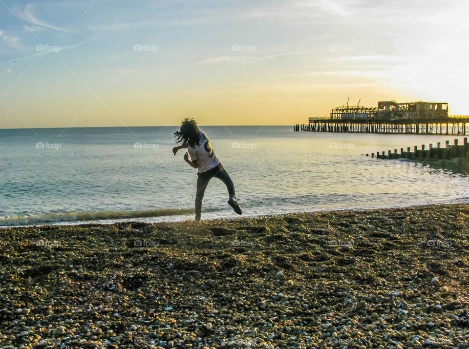 This is Jimi, leaping around on Hastings beach, throwing stones in the sea on an unseasonably warm  January afternoon back in 2012. We all said goodbye to Jimi today.