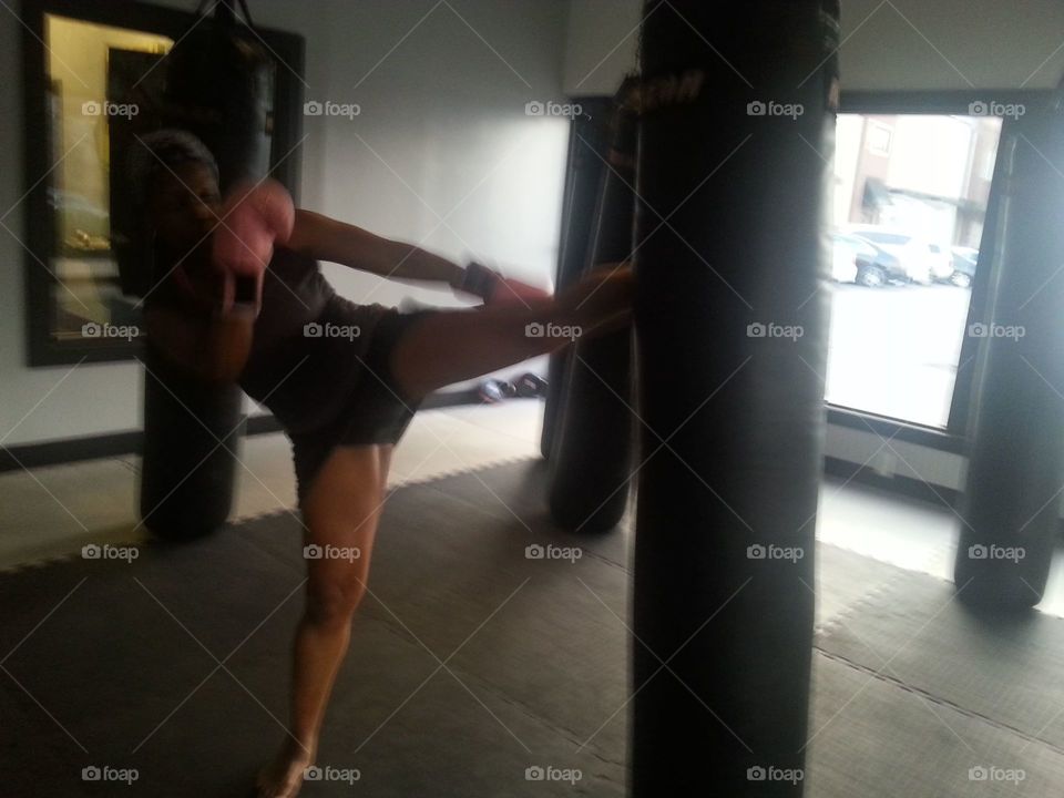 Practice. getting better at kickboxing