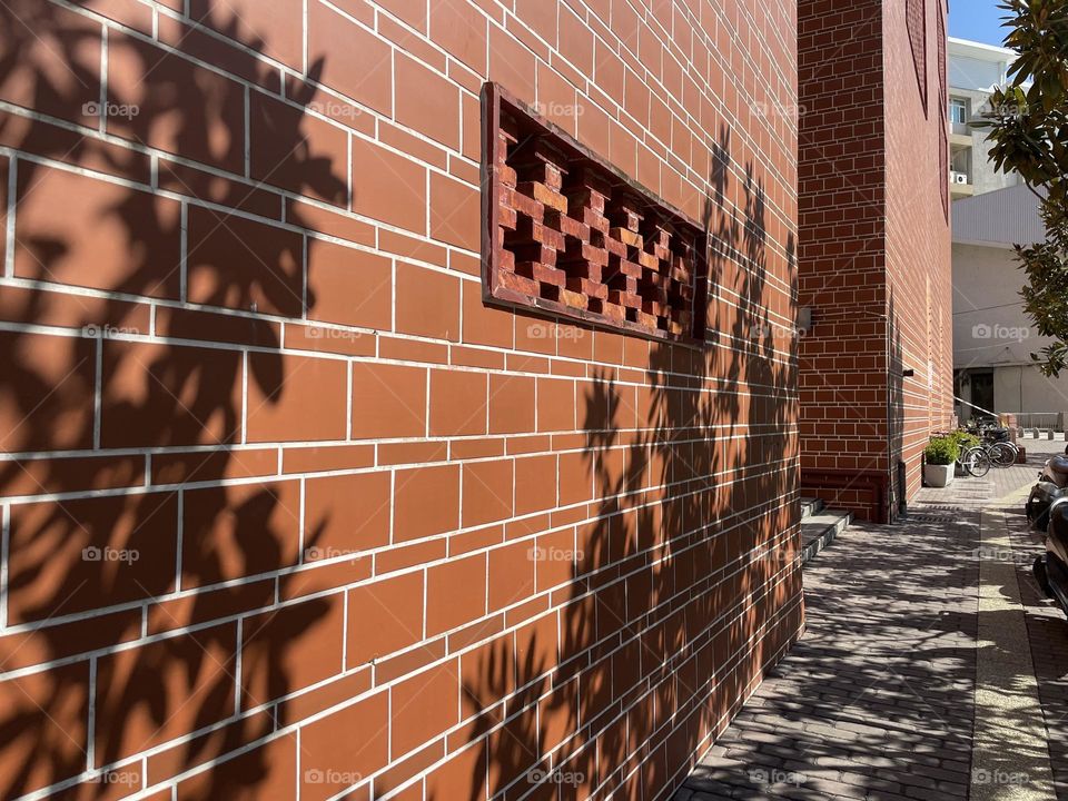 red brick wall