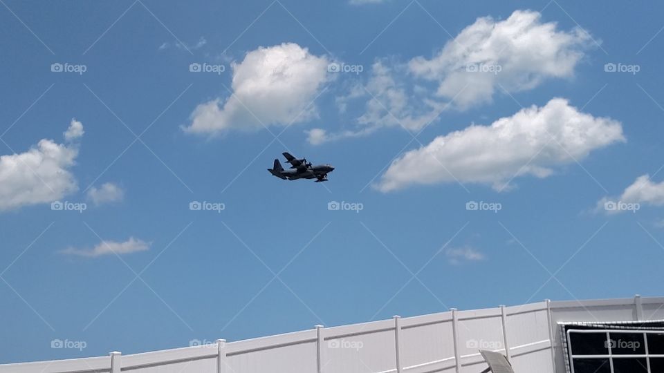 C-130 Flying Over
