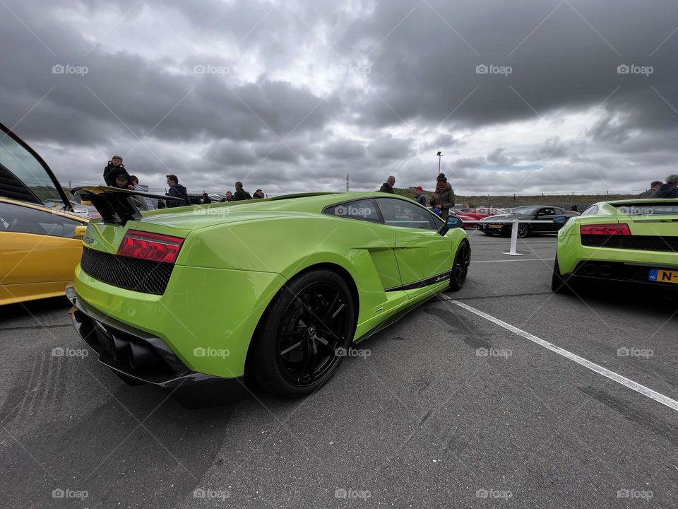 Green Lambourghini 