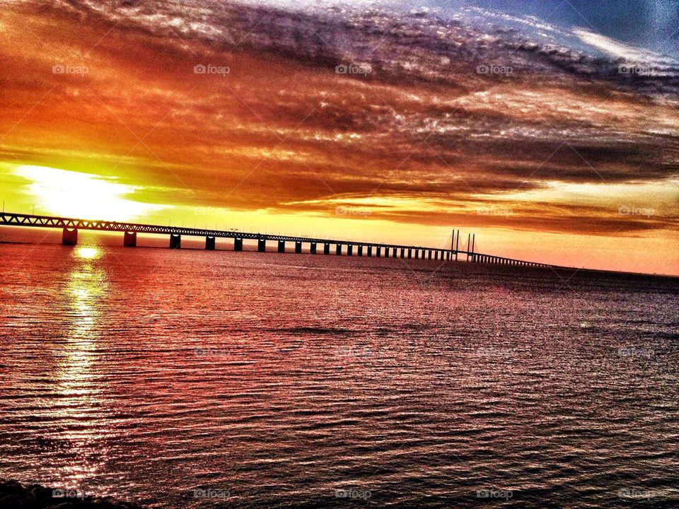 Bridge in sunset