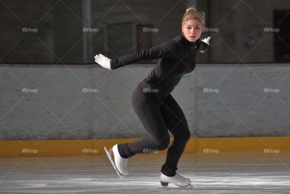 Young Girl Figure Skating