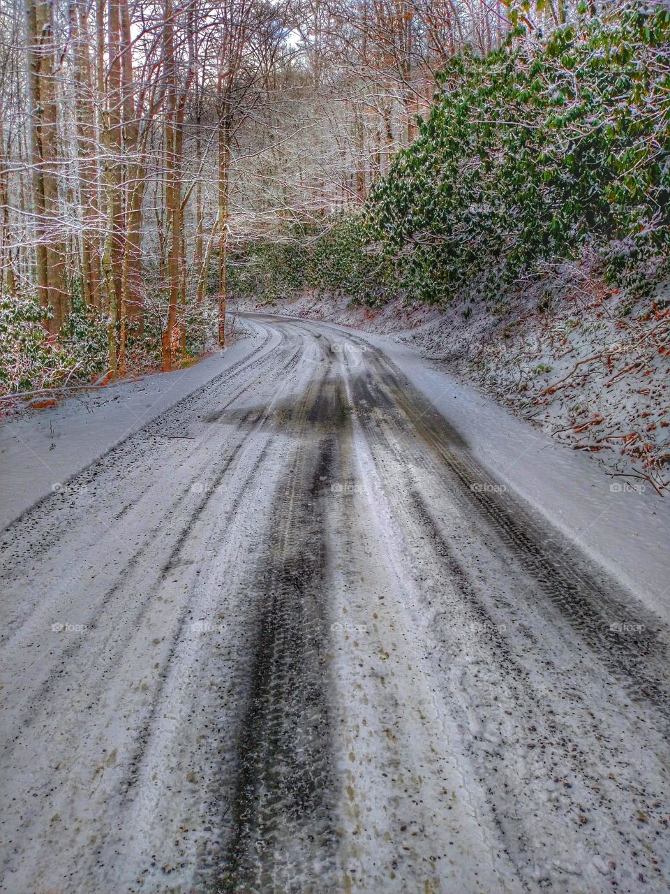 snowy road