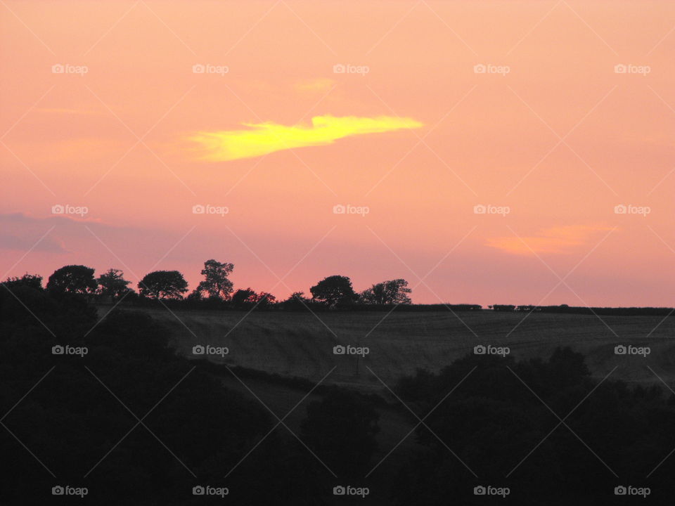 A streak of yellow on sunset