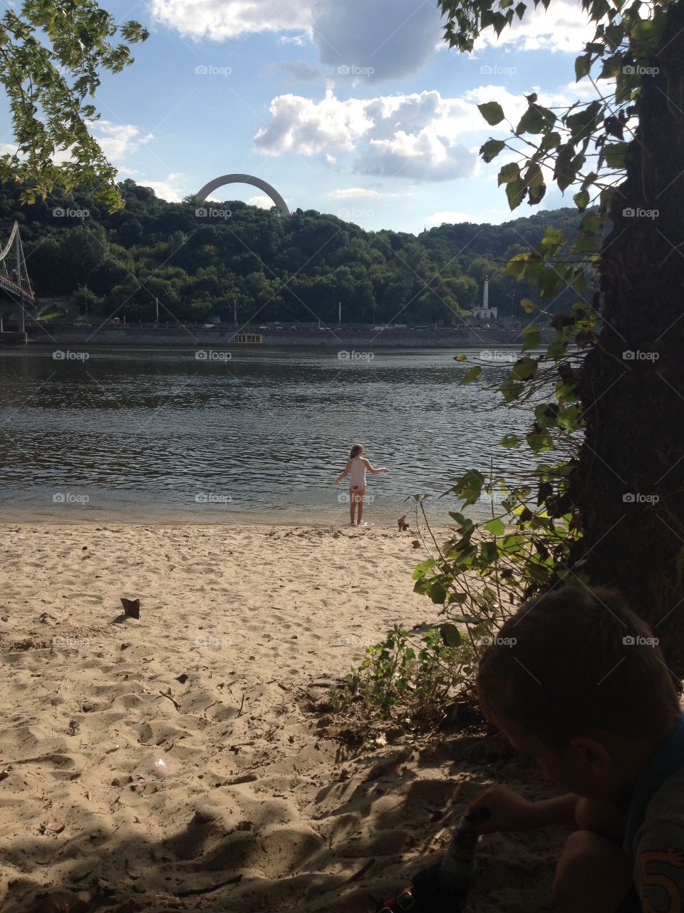 Children on the river