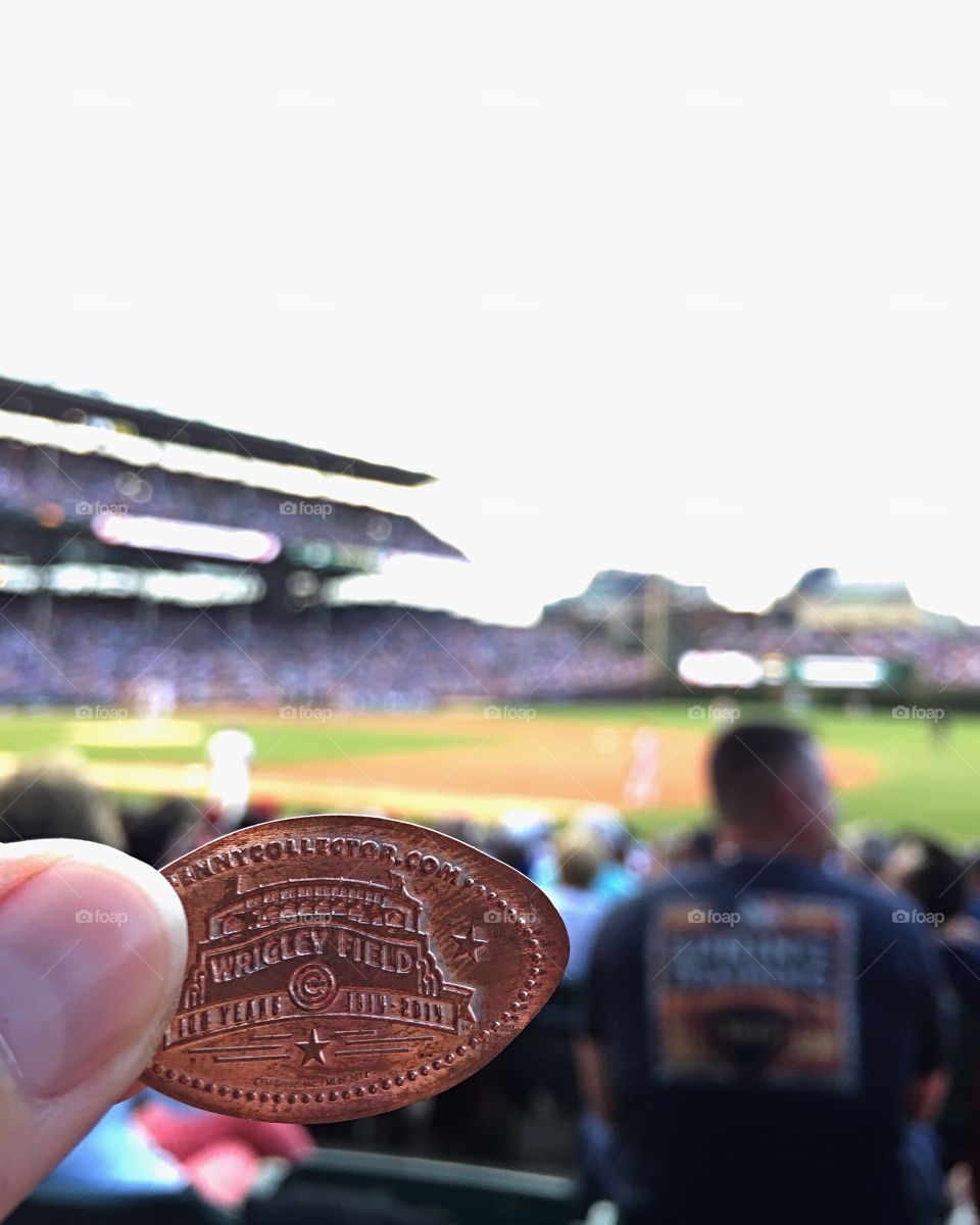 Pressed Penny Baseball Wrigley Field Chicago Cubs