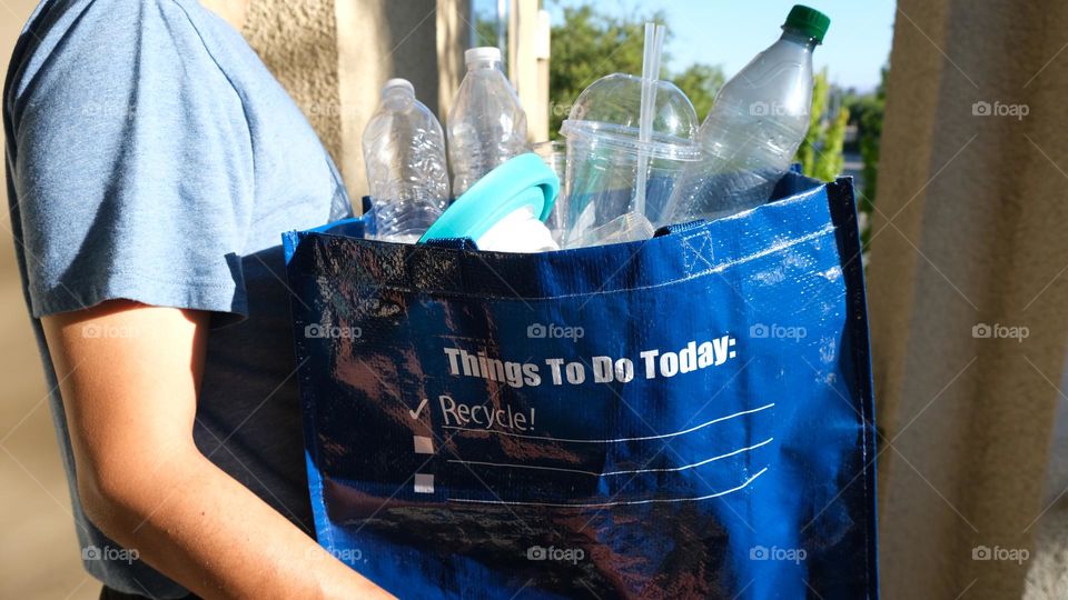 Plastic collected at home for recycling 