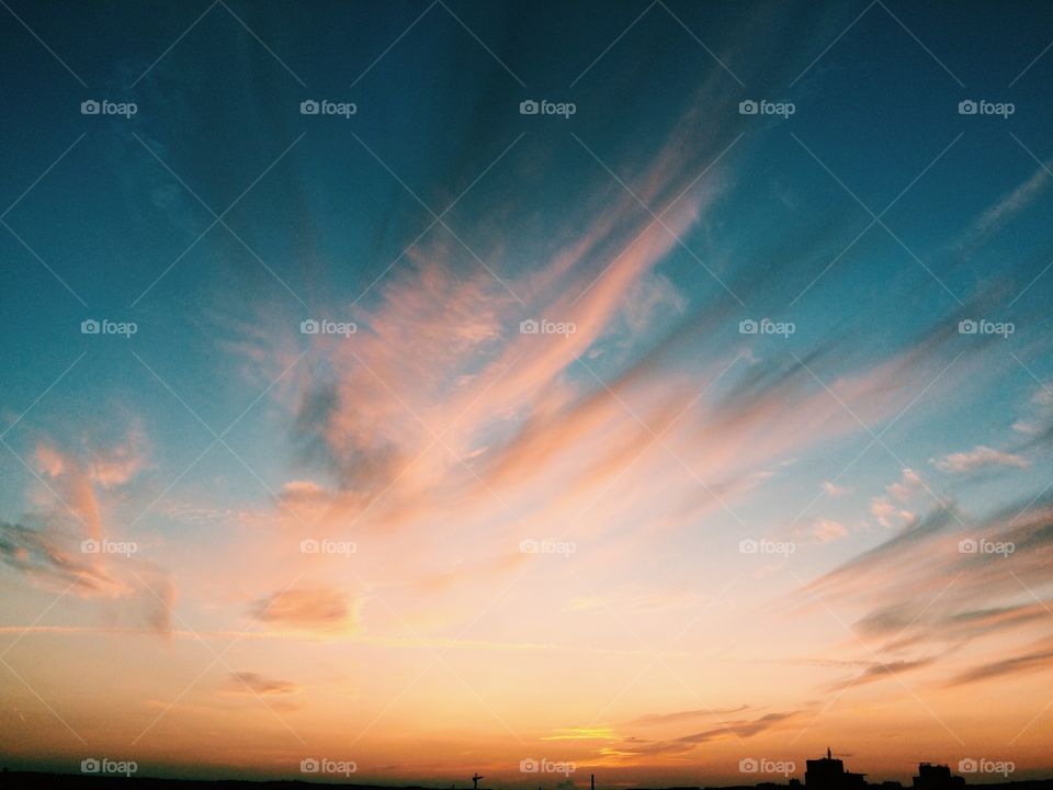 View of cloudy sky at sunset