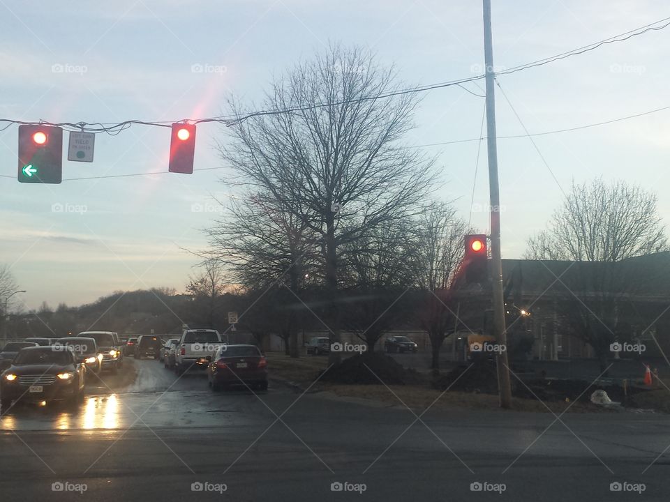 Broken Water Main Traffic Back Up