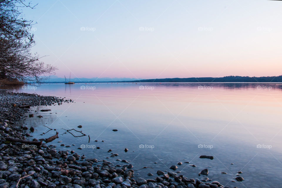 Sunset lake starnberg