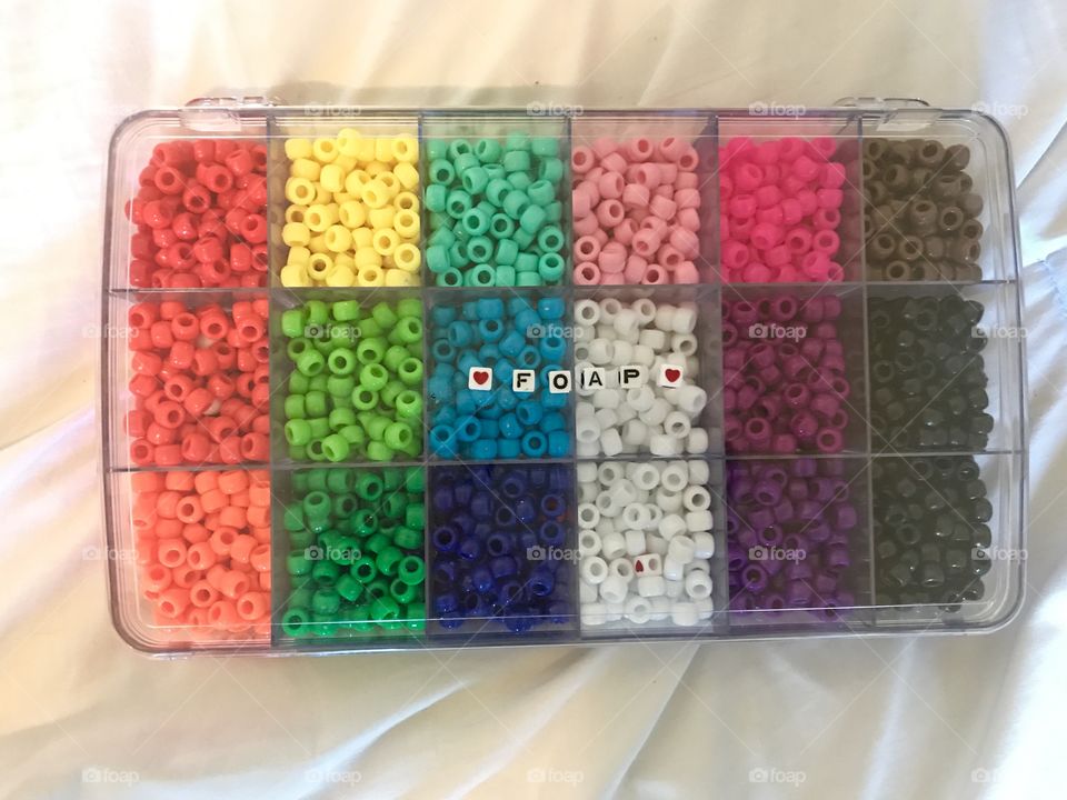 A beautiful and bold bead collection that spells the word FOAP
