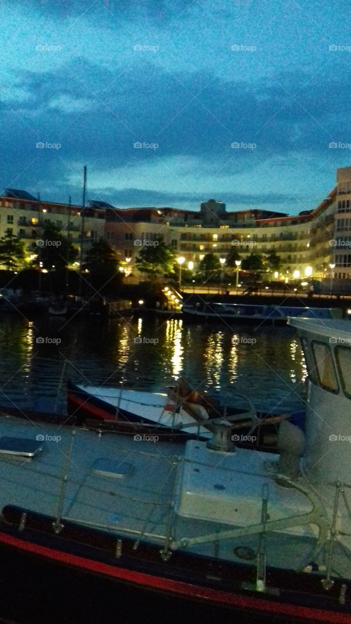 Bristol docks at night