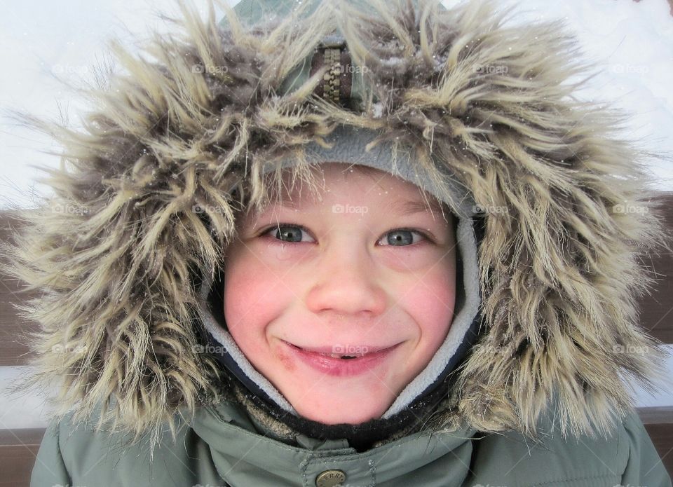 Day outdoors portrait boy Winter Looking smile face children Joy happiness human eye