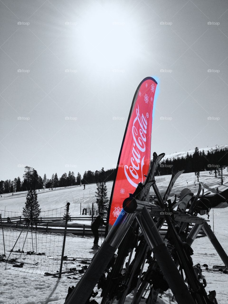 Coca Cola flag. Coca Cola