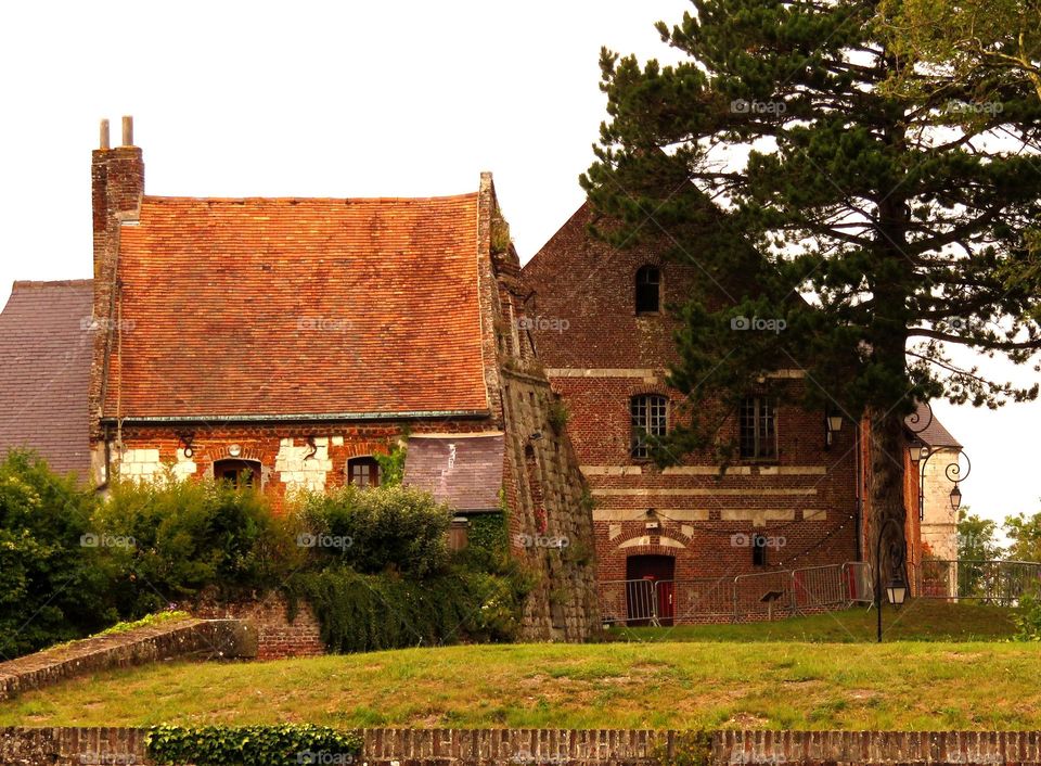 tilted old house. Montreuil sur Mer northern France