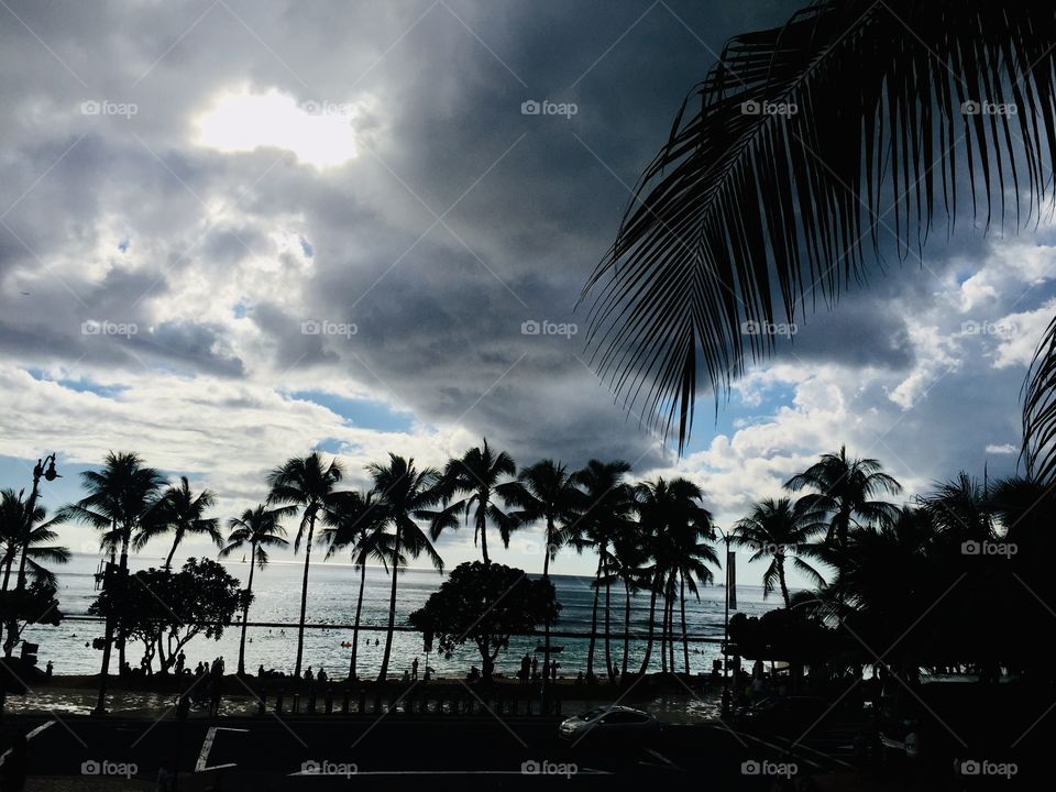 Clouds above Waikiki Beach 