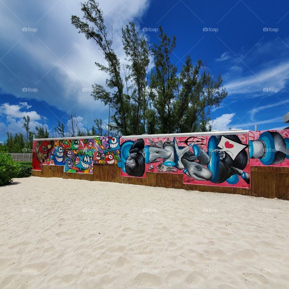 colorful graffiti in the Bahamas