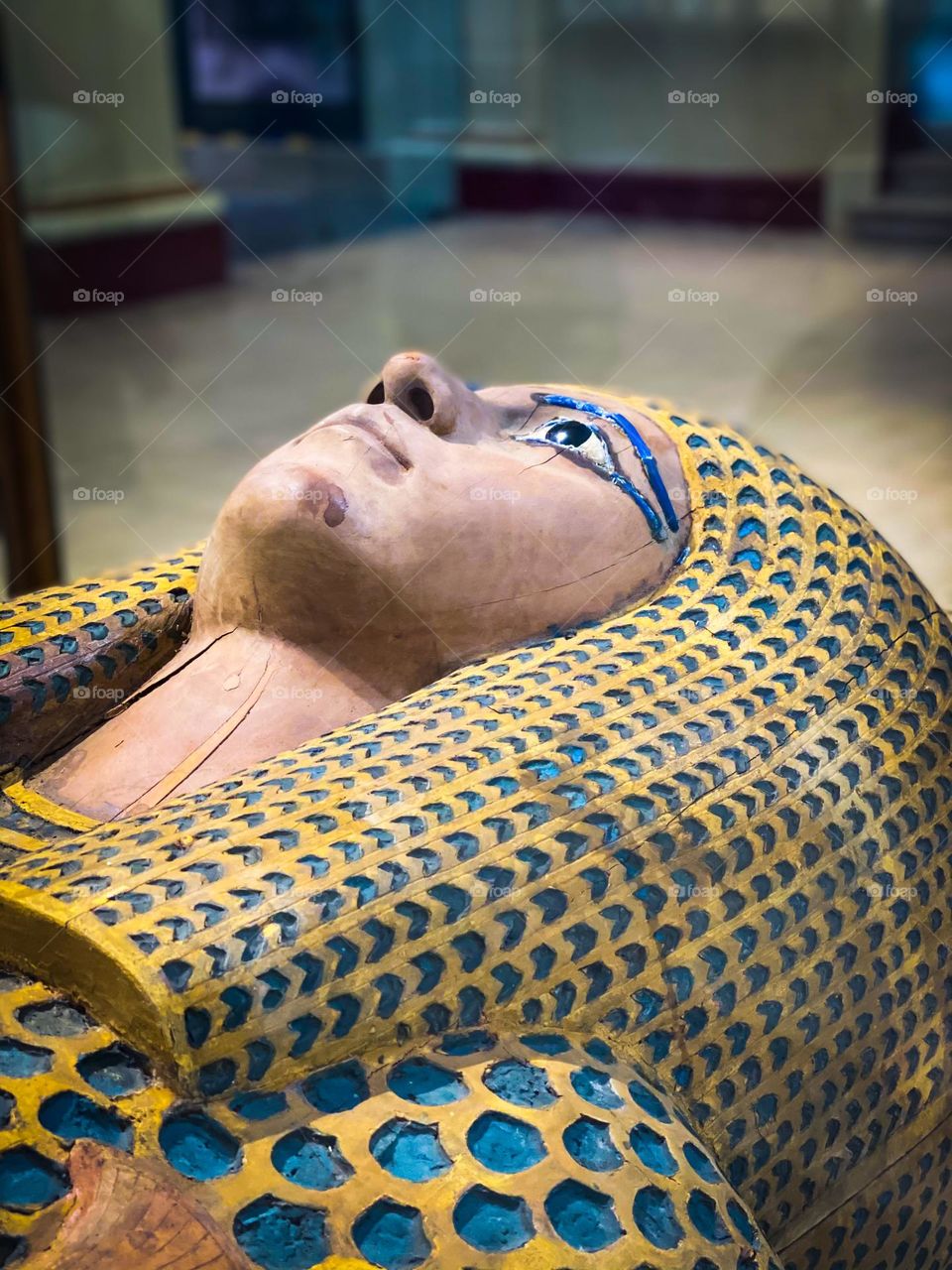 Sarcophagus of Queen Ahmose-Meritamun. Queen of Egypt during the early Eighteenth dynasty. Pictured at the Egyptian Museum, Cairo.