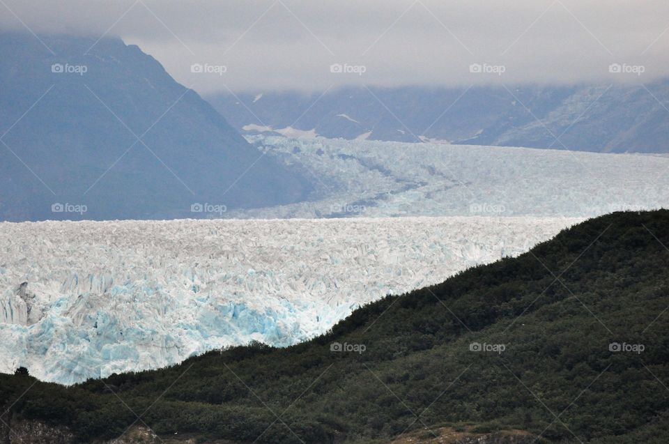 Foggy glaciers