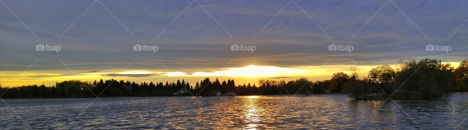 lake at sunset