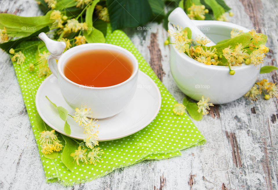 Cup of linden tea 