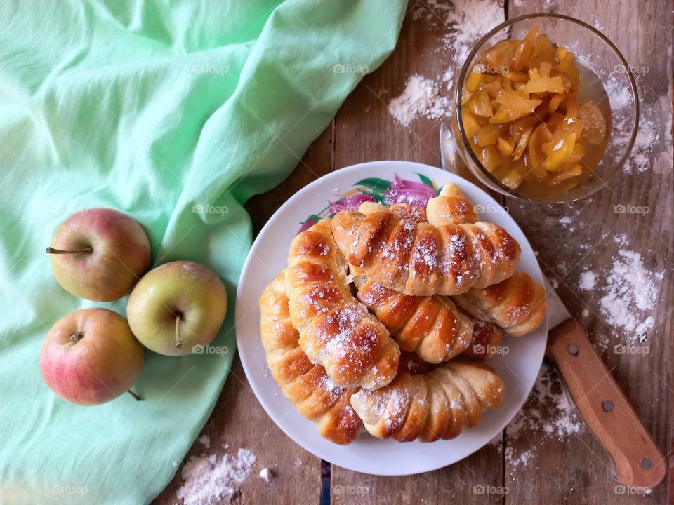 buns with apple jam.