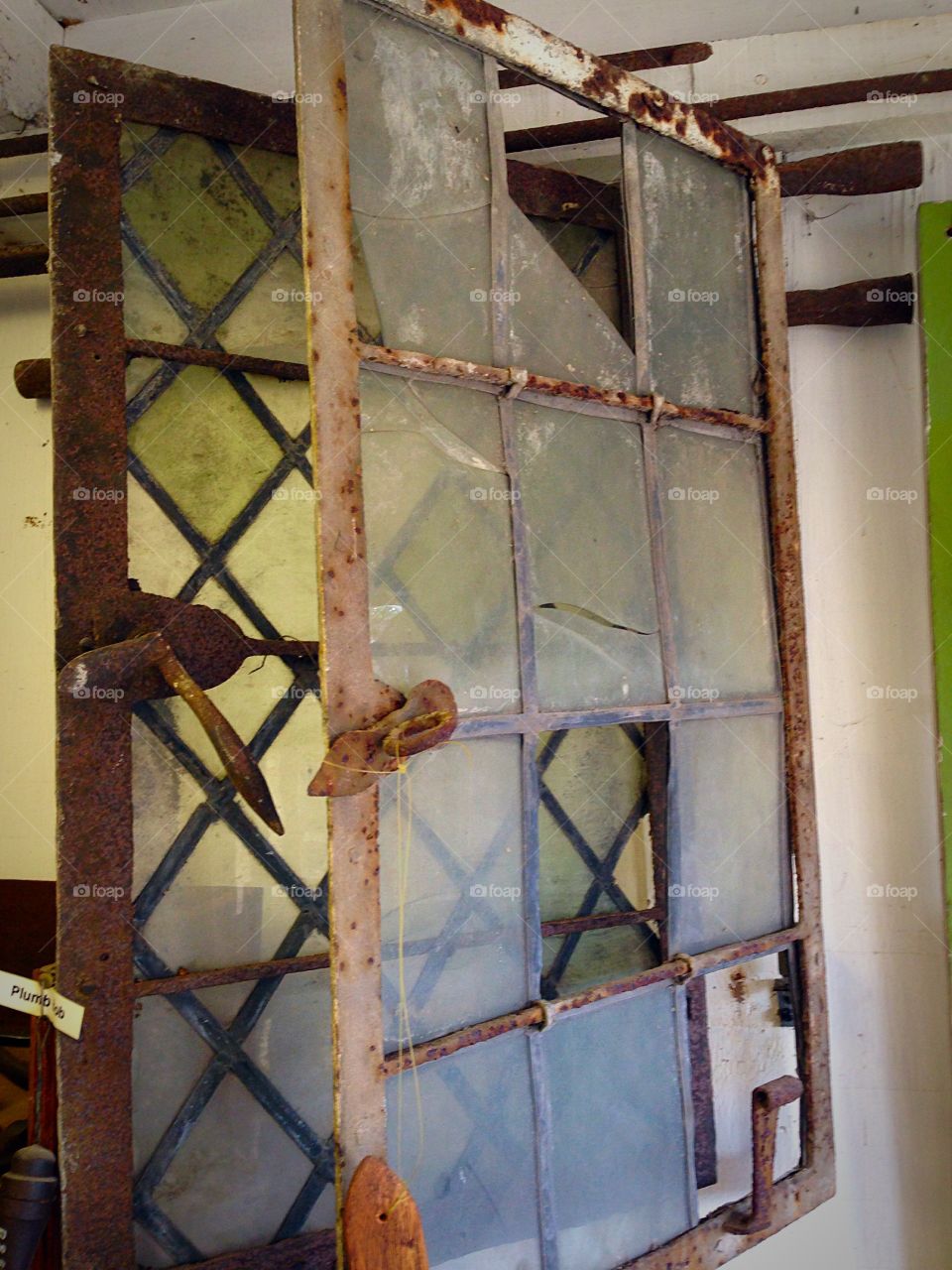 Old broken rusty windows 