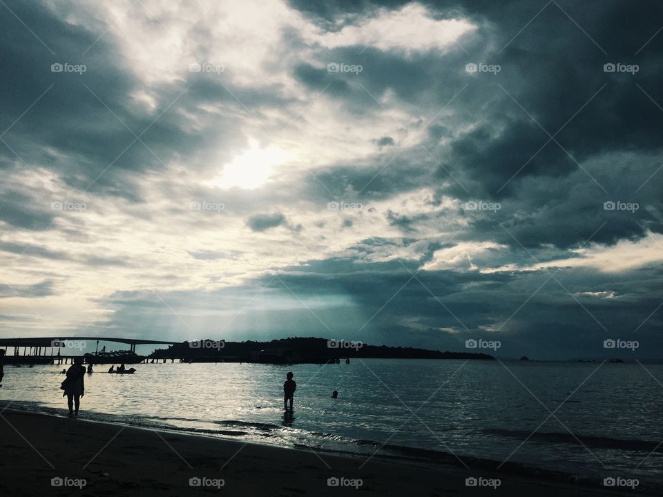 Dark sky at the beach