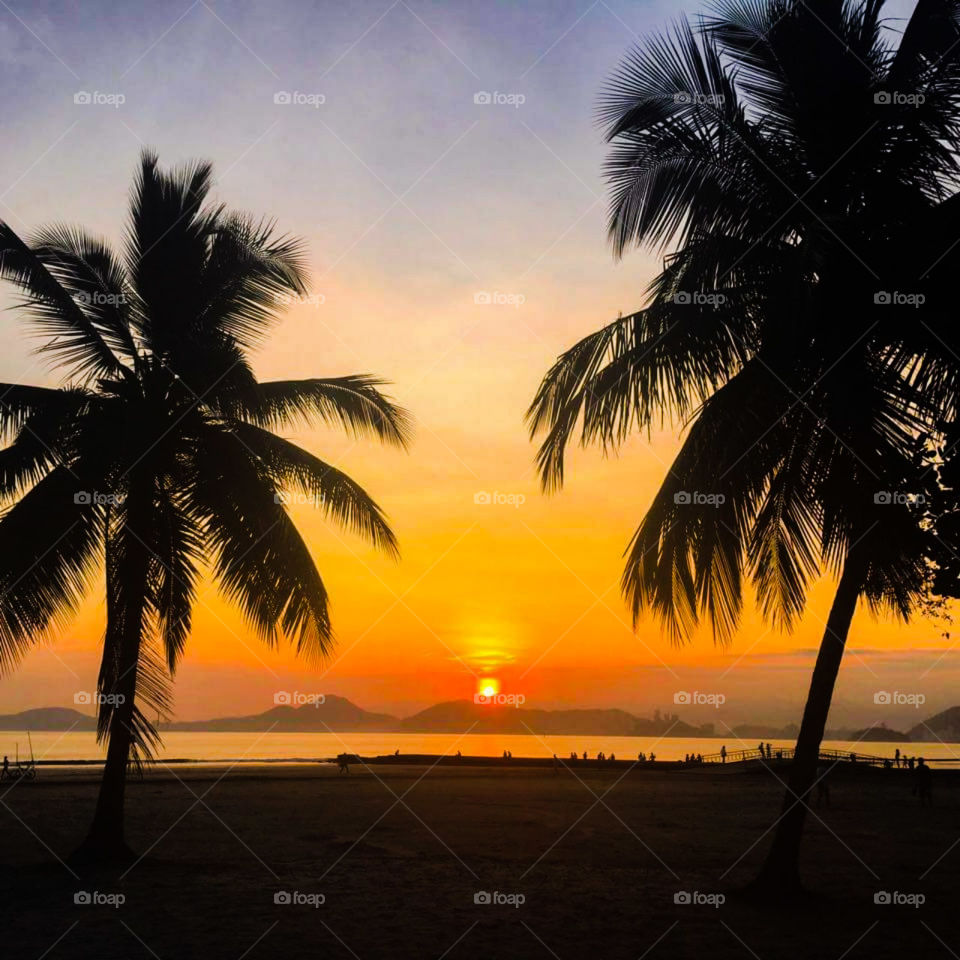 lindo final de tarde em Santos